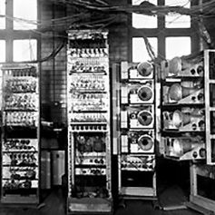 A black and white image of the Baby computer