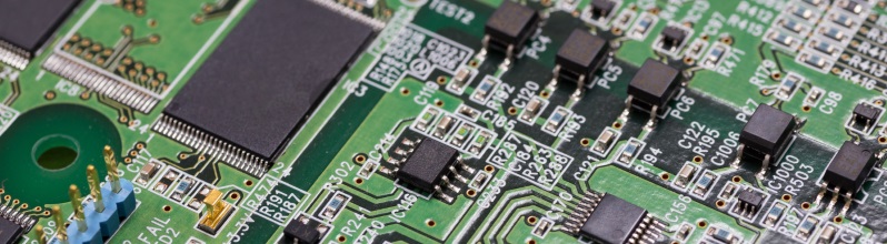 close-up of electric circuit board
