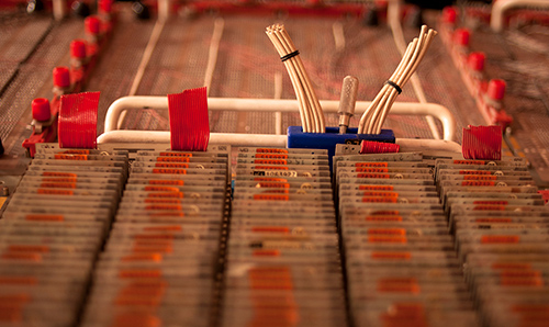 Close up of punch cards from MU5 computer developed at Manchester